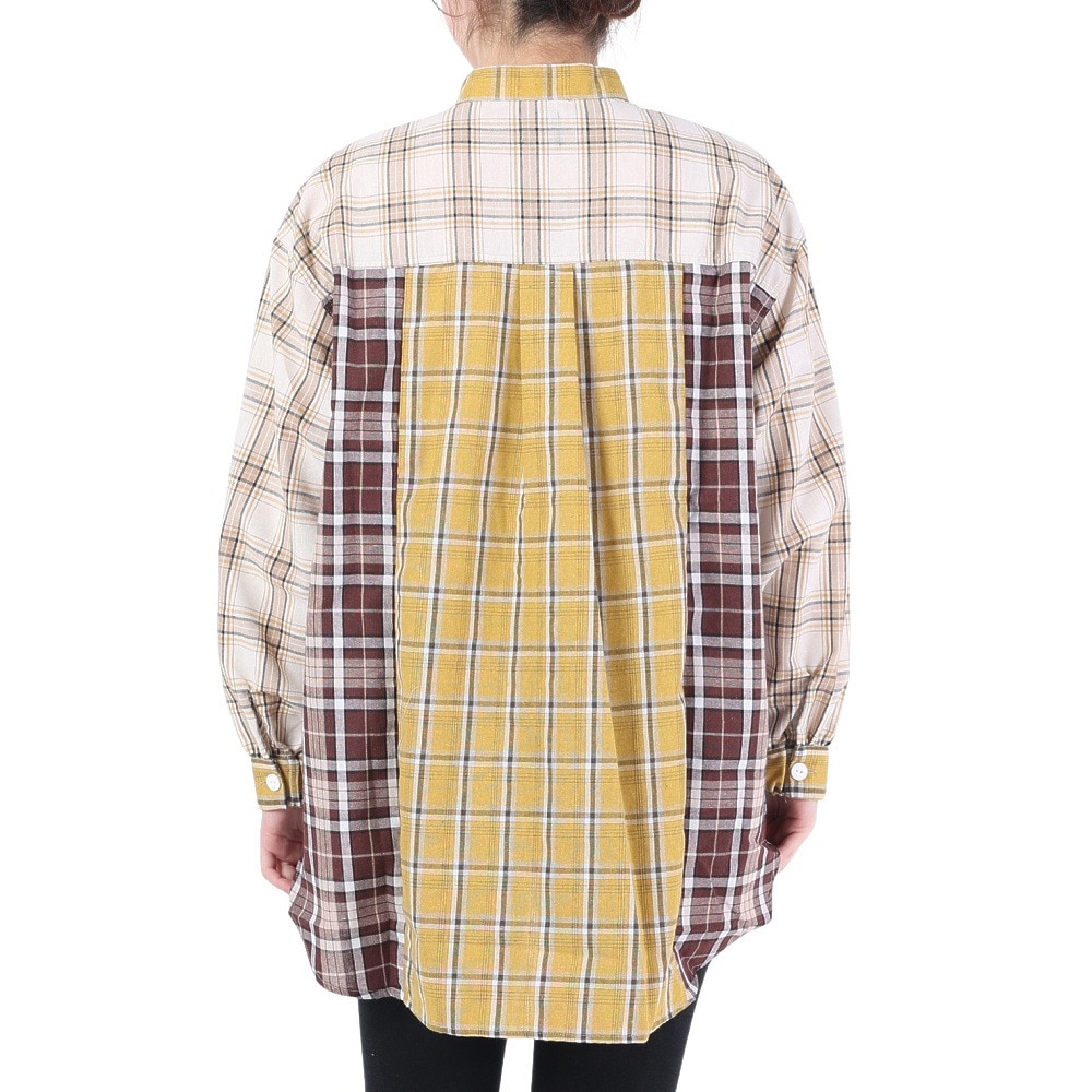 クリフメイヤー（KRIFF MAYER）（レディース）カジュアルシャツ 長袖 マルチオーバーサイズシャツ 2245803L-55:YELLOW イエロー