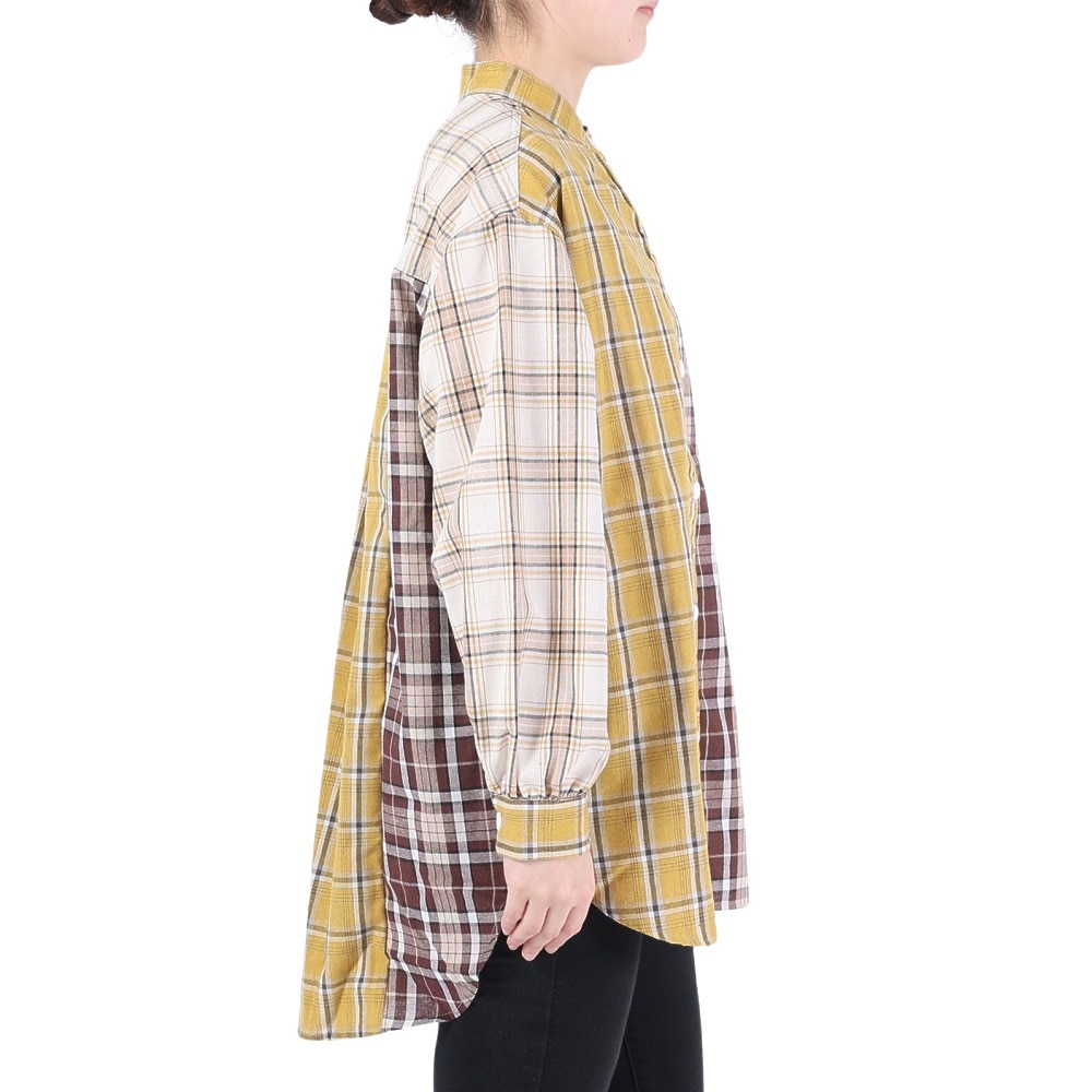 クリフメイヤー（KRIFF MAYER）（レディース）カジュアルシャツ 長袖 マルチオーバーサイズシャツ 2245803L-55:YELLOW イエロー