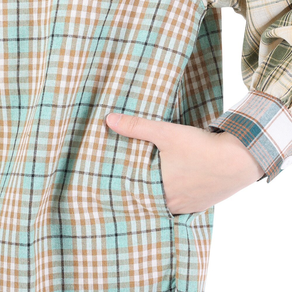 クリフメイヤー（KRIFF MAYER）（レディース）カジュアルシャツ 長袖 マルチオーバーサイズシャツ 2245803L-65:GREEN グリーン