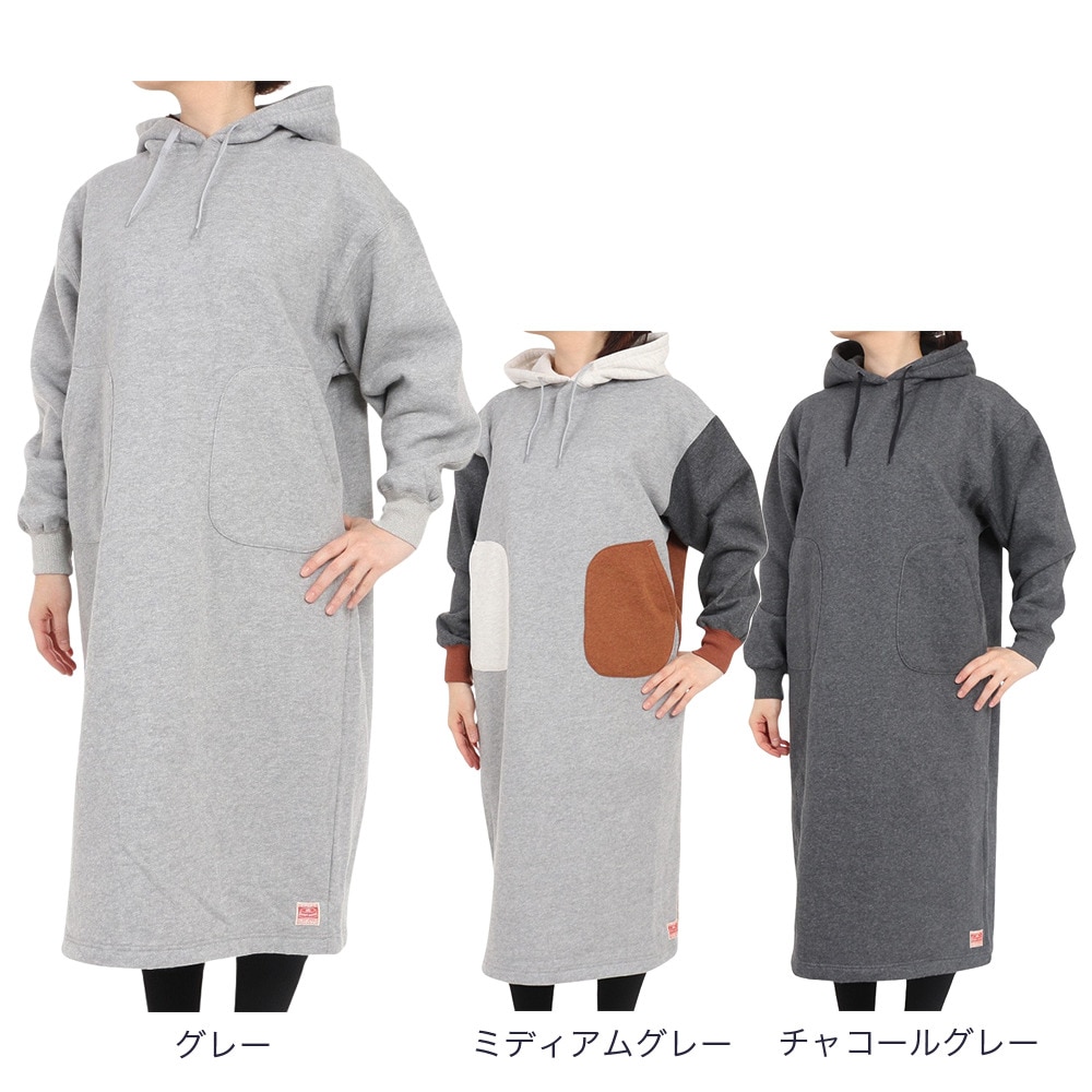 クリフメイヤー（KRIFF MAYER）（レディース）裏起毛杢スウェットワンピース 2327200L-17 CHARCOAL