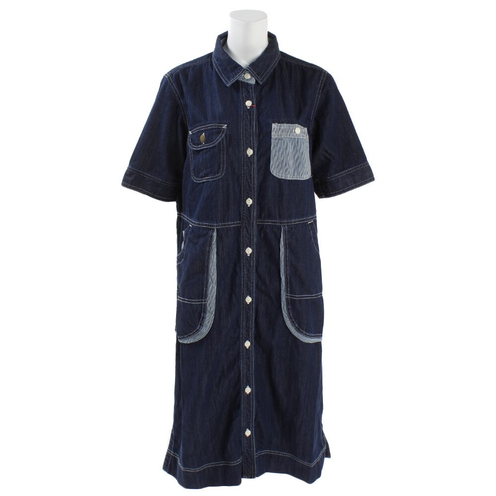  ヒッコリーデニムワンピース 1914006L-2-DBLU