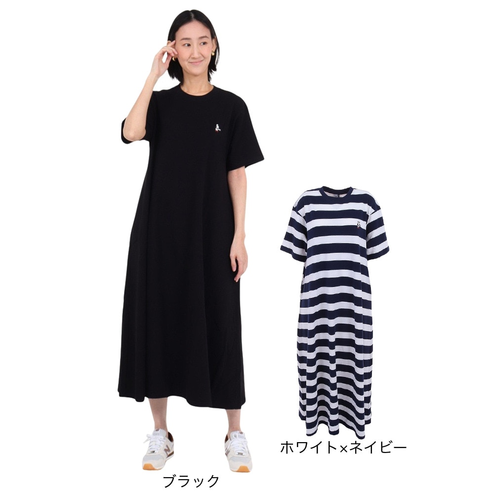 チャムス（CHUMS）（レディース）ワンピース 半袖 ブービーピケクルーロングドレス CH18-1242-K001 ブラック