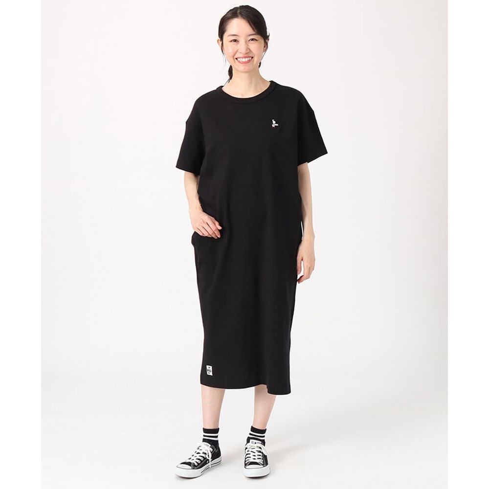 チャムス（CHUMS）（レディース）Tシャツワンピ ブービーロングワンピース CH18-1243-K001 ブラック