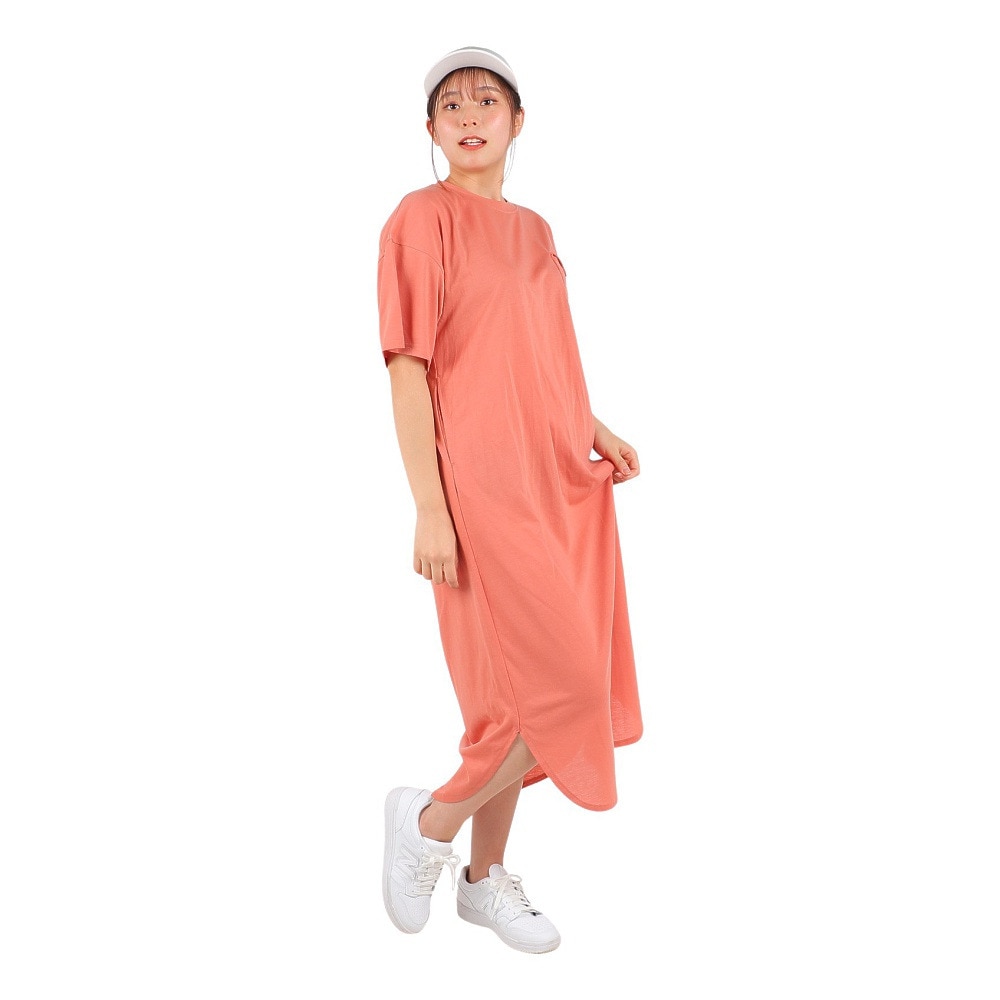 チャムス（CHUMS）（レディース）ワンピース 半袖 フレイムリターダントラウンドヘムドレス CH18-1246-R078 サーモンピンク