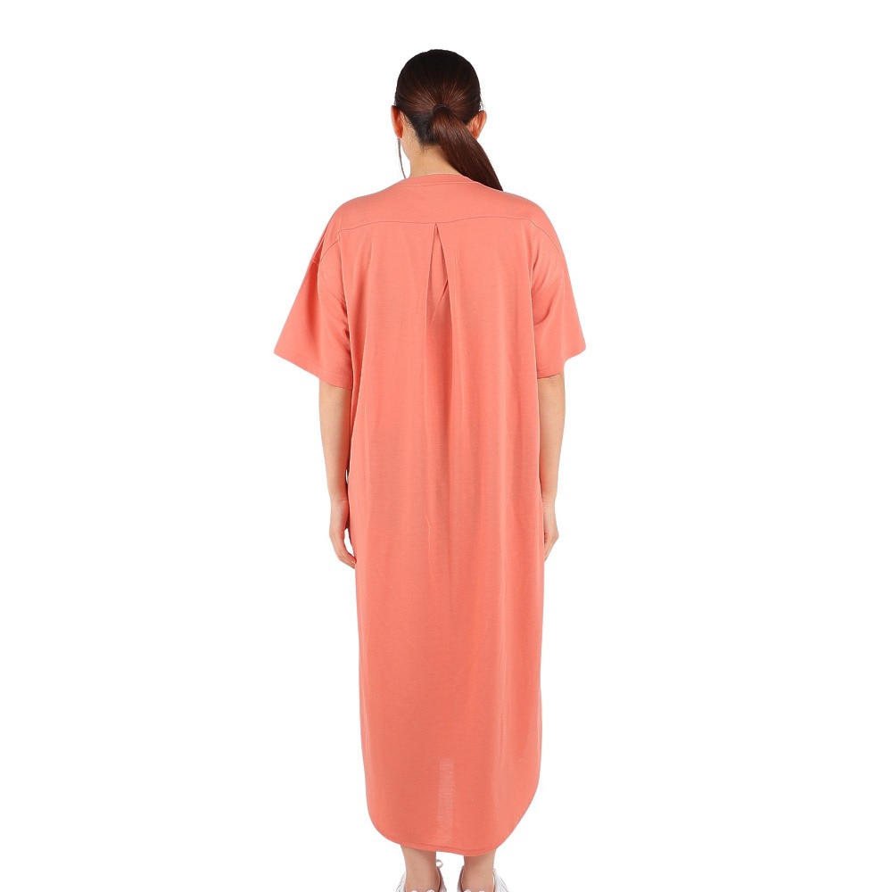 チャムス（CHUMS）（レディース）ワンピース 半袖 フレイムリターダントラウンドヘムドレス CH18-1246-R078 サーモンピンク
