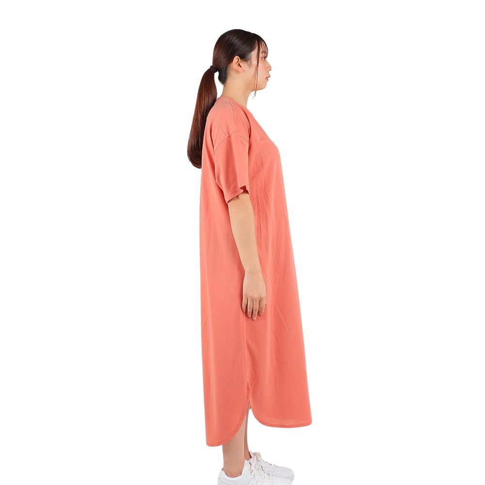 チャムス（CHUMS）（レディース）ワンピース 半袖 フレイムリターダントラウンドヘムドレス CH18-1246-R078 サーモンピンク