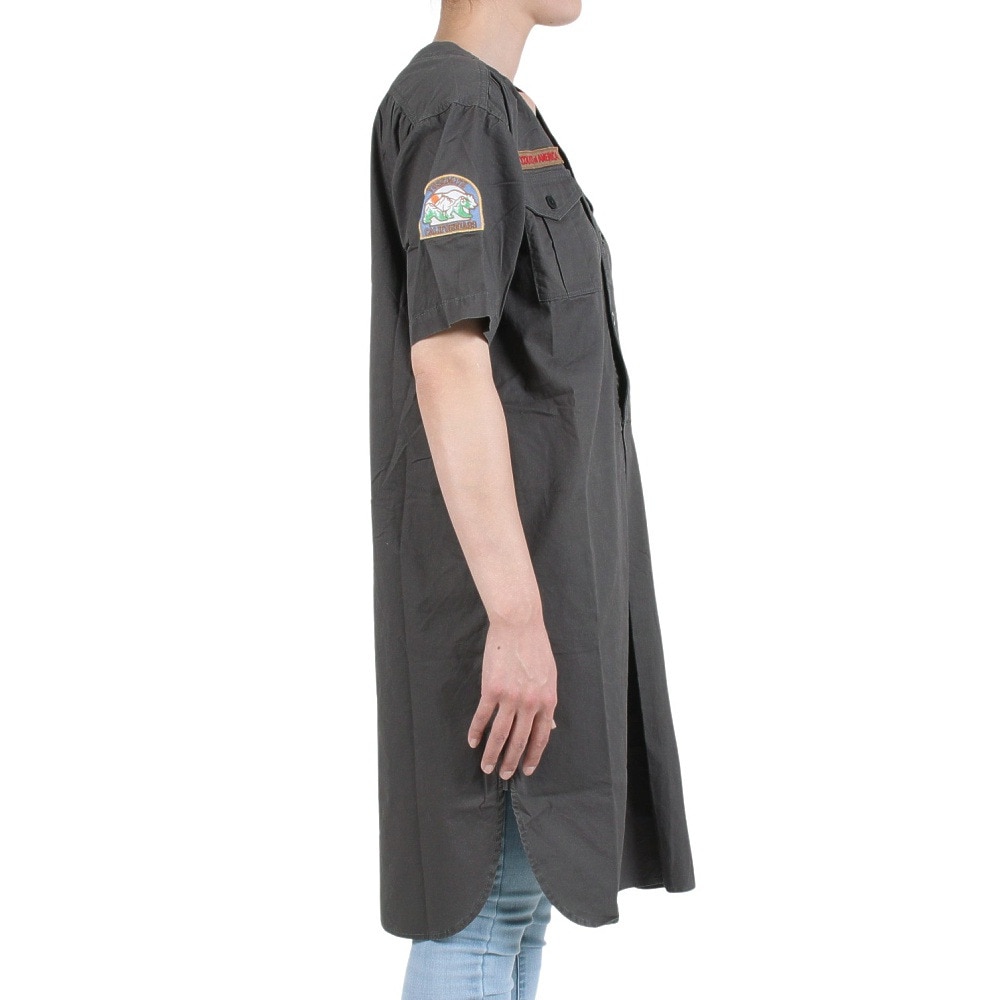 クリフメイヤー（KRIFF MAYER）（レディース）ワンピース 半袖 ボーイスカウト シャツワンピ 2244004L-17:CHARCOAL チャコールグレー