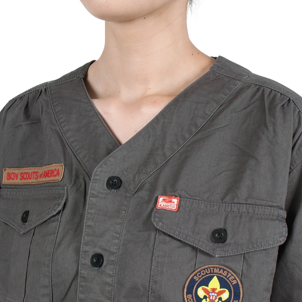 クリフメイヤー（KRIFF MAYER）（レディース）ワンピース 半袖 ボーイスカウト シャツワンピ 2244004L-17:CHARCOAL チャコールグレー