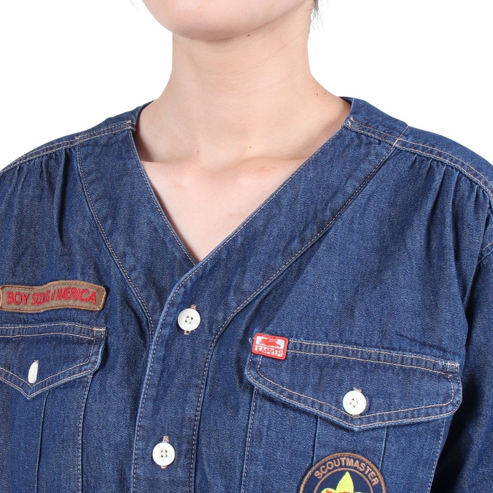クリフメイヤー（KRIFF MAYER）（レディース）ワンピース 半袖 ボーイスカウト シャツワンピ 2244004L-72:D/BLUE インディゴブルー