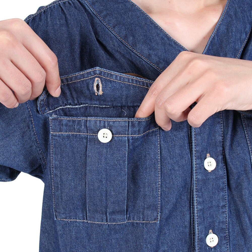 クリフメイヤー（KRIFF MAYER）（レディース）ワンピース 半袖 ボーイスカウト シャツワンピ 2244004L-72:D/BLUE インディゴブルー