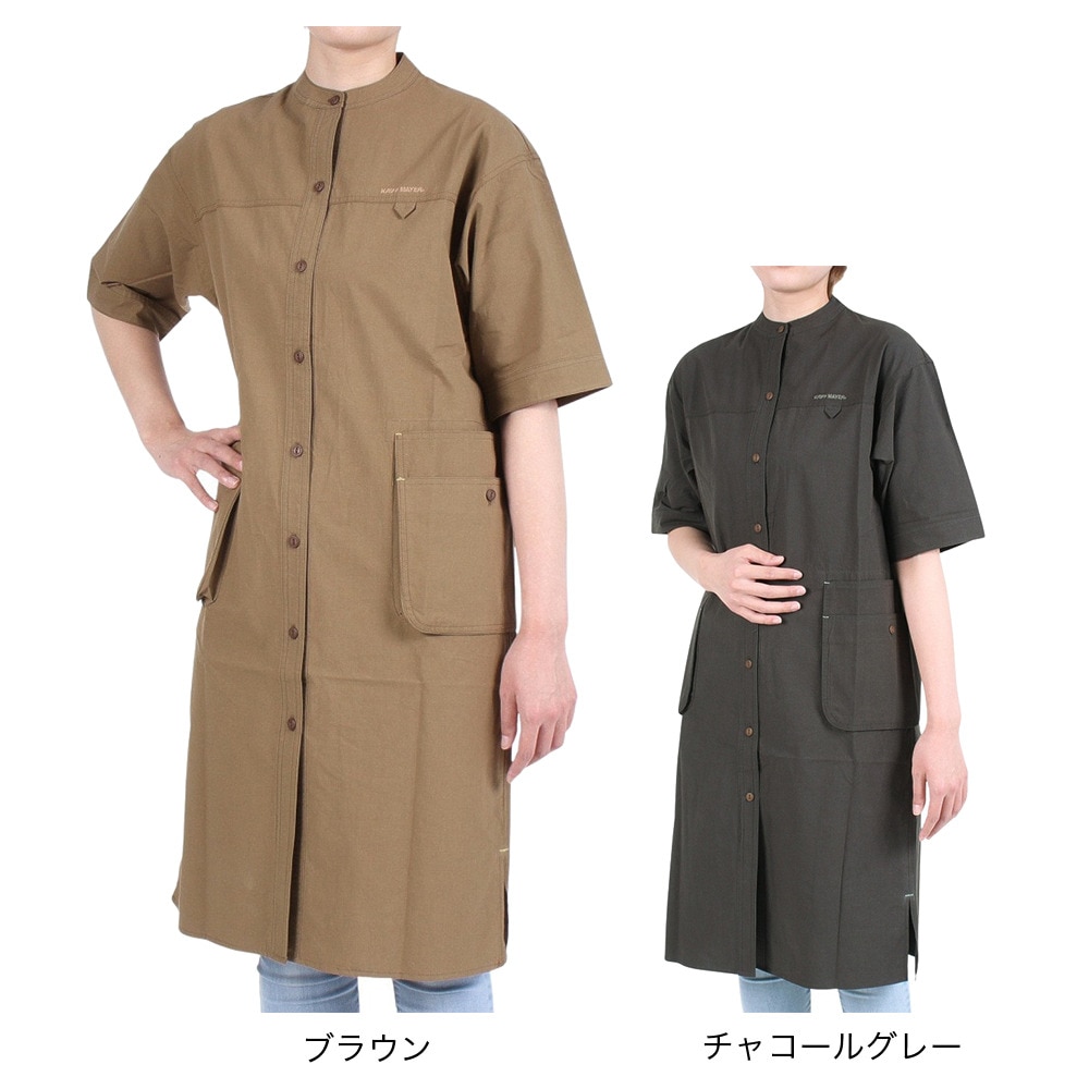 クリフメイヤー（KRIFF MAYER）（レディース）ワンピース 半袖 キャンプワンピース 2245120L-29:BROWN ブラウン
