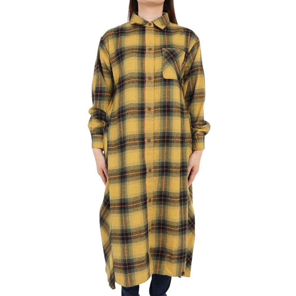クリフメイヤー（KRIFF MAYER）（レディース）ワンピース 長袖 ビエラシャツワンピース 2315803L-55:YELLOW イエロー