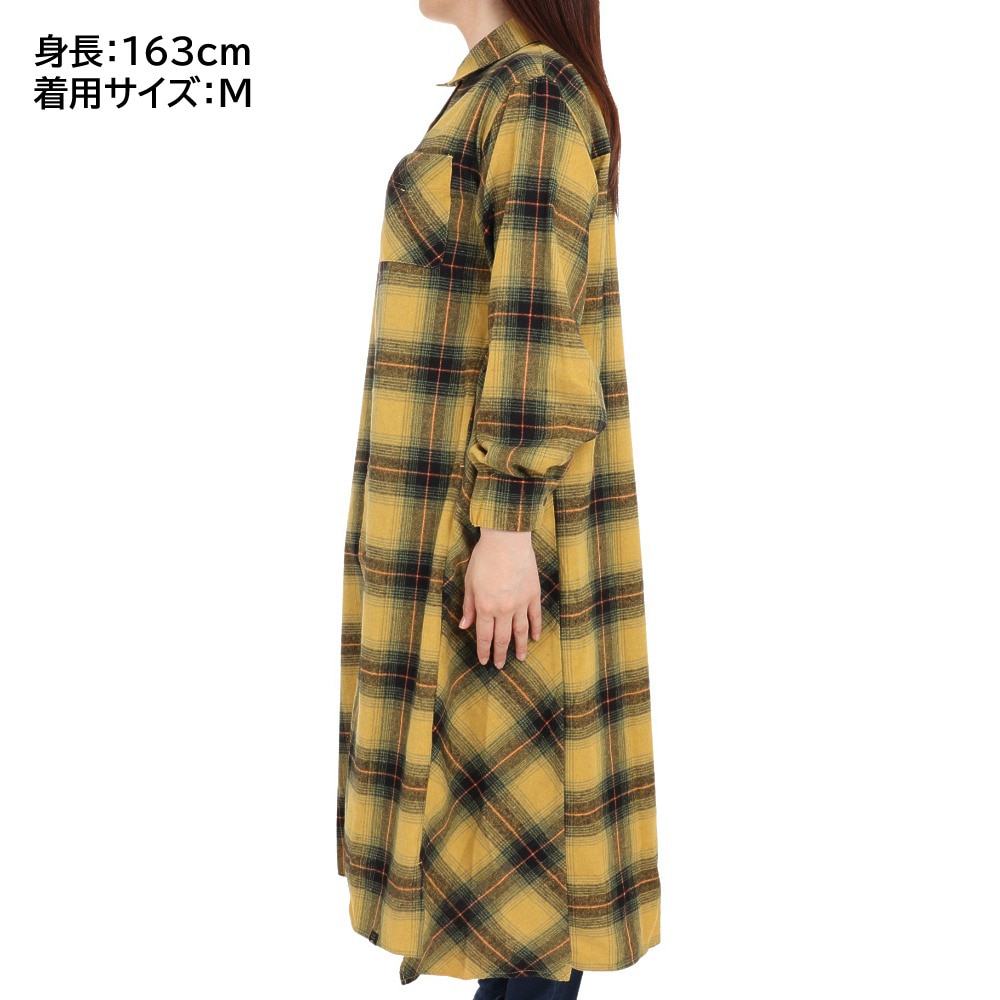クリフメイヤー（KRIFF MAYER）（レディース）ワンピース 長袖 ビエラシャツワンピース 2315803L-55:YELLOW イエロー