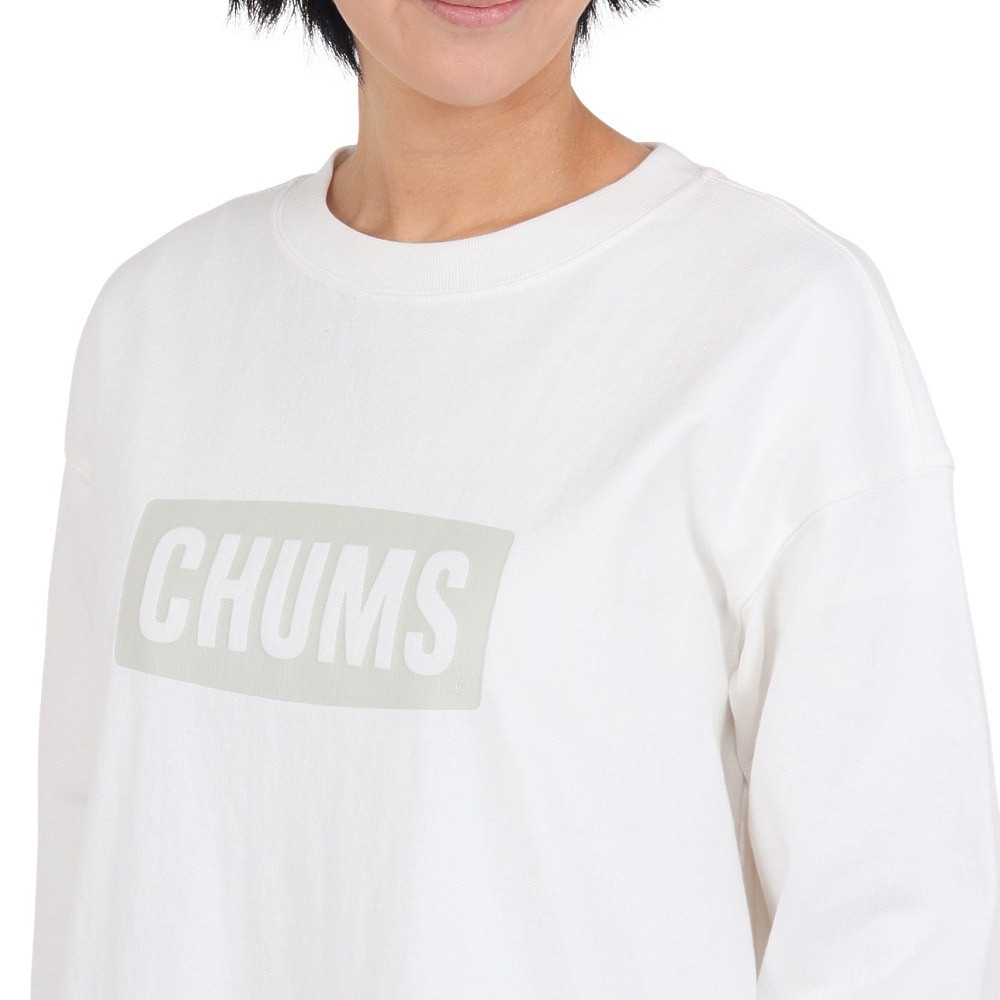 チャムス（CHUMS）（レディース）ヘビーウエイトチャムスロゴ 長袖ワンピース CH18-1274-W001 ホワイト