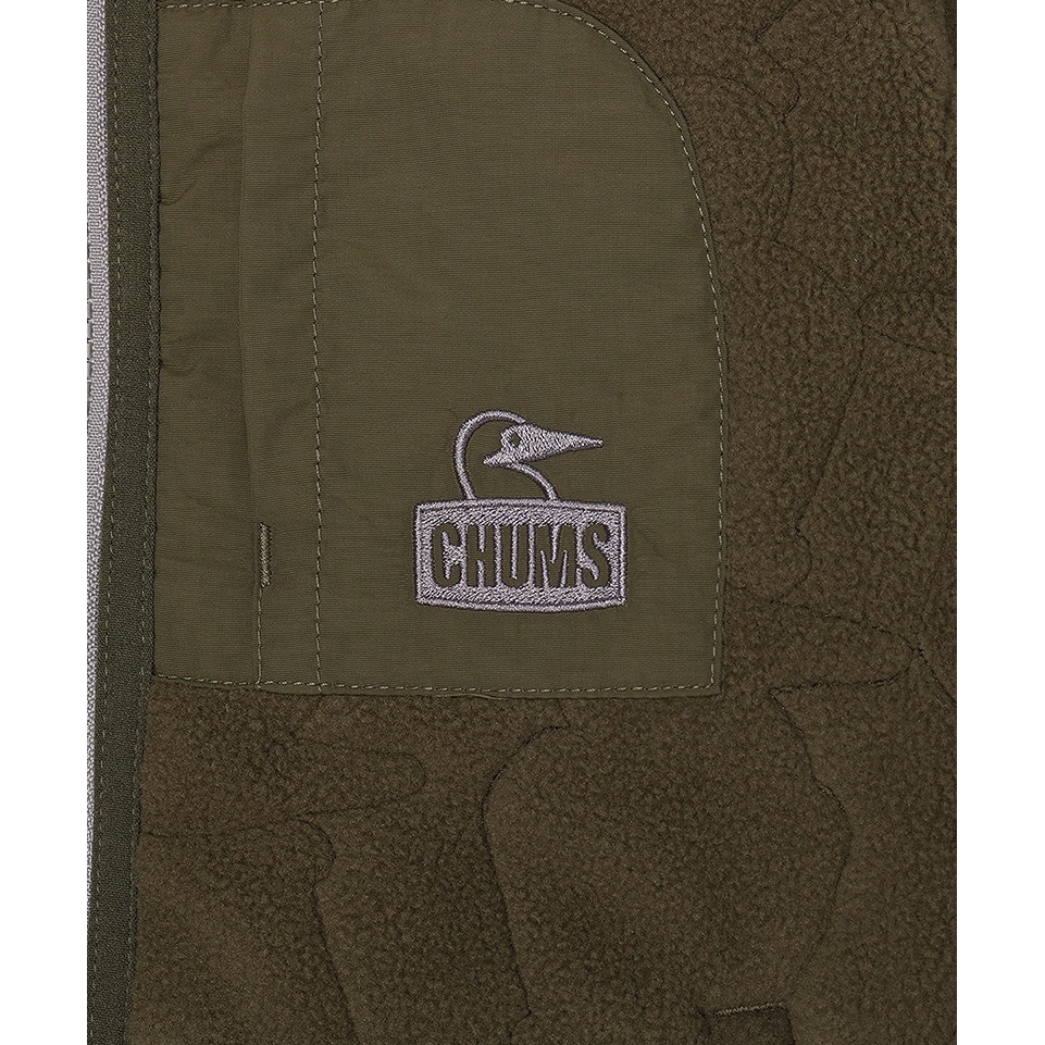 チャムス（CHUMS）（キッズ）ジュニア アウター ジャケット ブービーステッチ フリースジャケット CH24-1059-M032 オリーブ