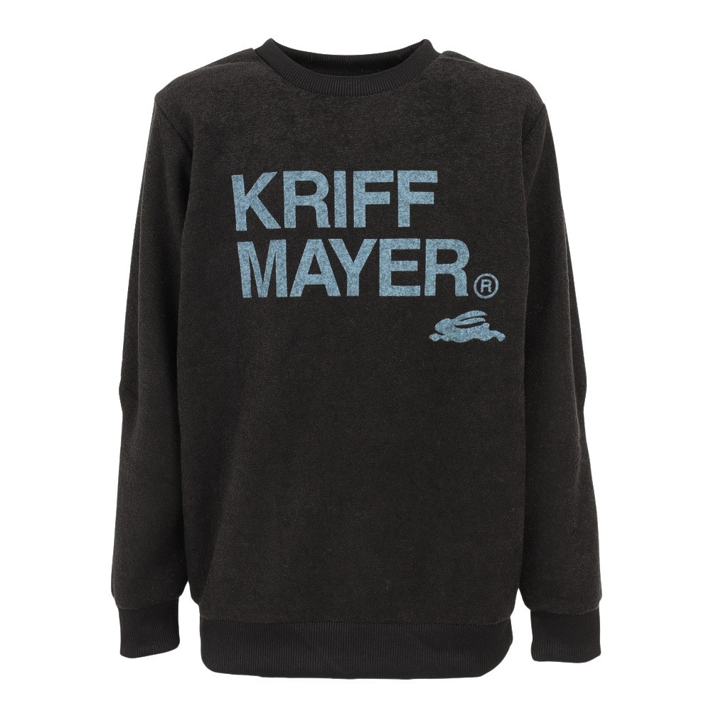 クリフメイヤー（KRIFF MAYER）（キッズ）アウトドア スウェット トレーナー 裏起毛 かるポカ ロゴクルー 2217825K-19:BLACK★★★