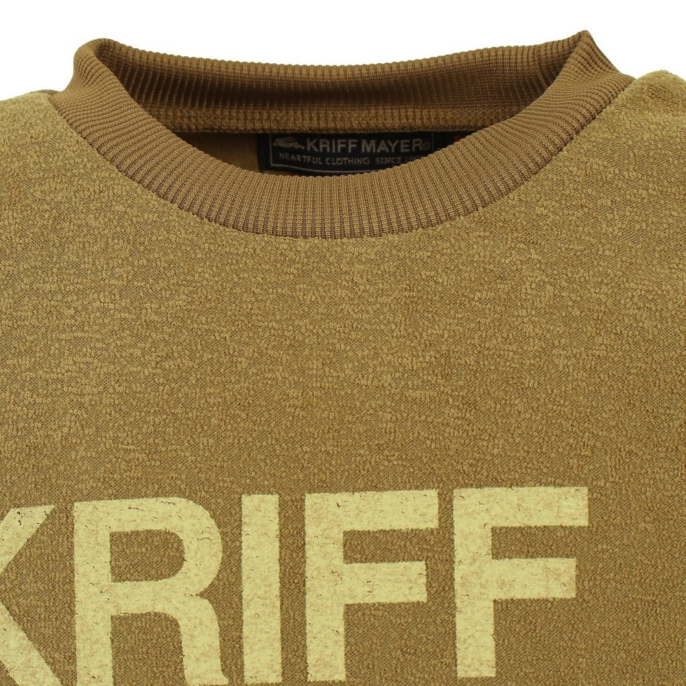 クリフメイヤー（KRIFF MAYER）（キッズ）アウトドア スウェット トレーナー 裏起毛 かるポカ ロゴクルー 2217825K-69:KHAKI