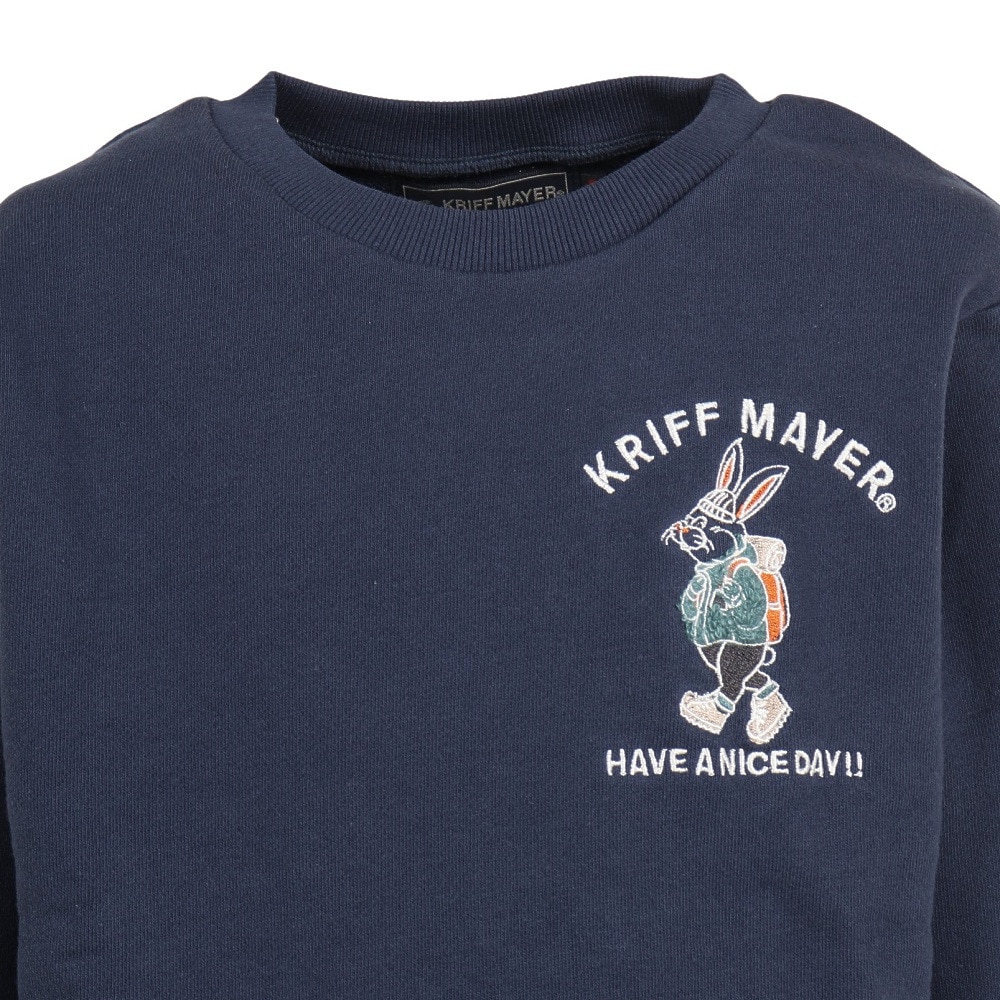 クリフメイヤー（KRIFF MAYER）（キッズ）スウェット トレーナー キャンプラビット 裏毛クルー 2223111K-79:NAVY