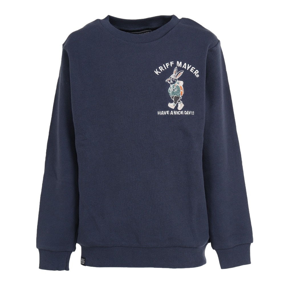 クリフメイヤー（KRIFF MAYER）（キッズ）スウェット トレーナー キャンプラビット 裏毛クルー 2223111K-79:NAVY