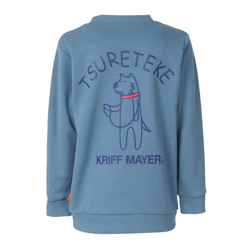 クリフメイヤー（KRIFF MAYER）（キッズ）ジュニア 裏毛プリントクルー DOG J2515302:74:BLUE