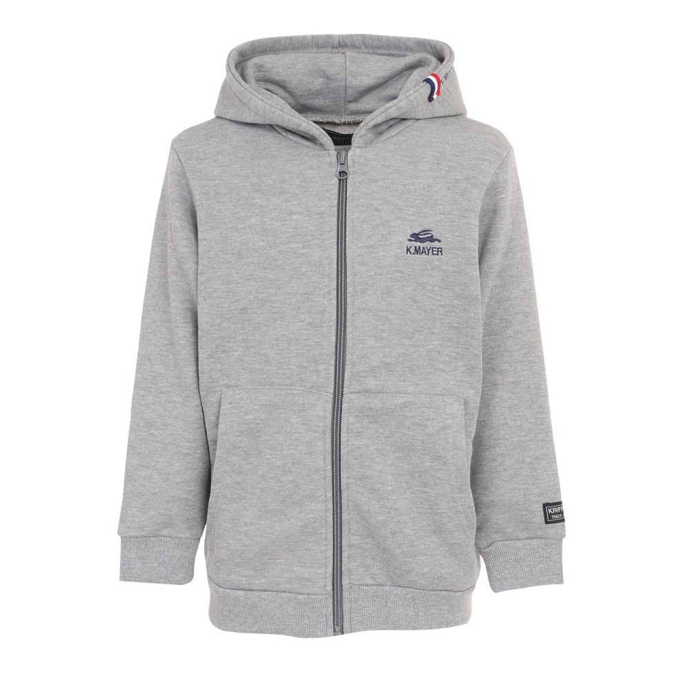クリフメイヤー（KRIFF MAYER）（キッズ）ジュニア パーカー スウェット ロゴ刺繍パーカー 2317826K-15:GRAY グレー