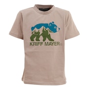 クリフメイヤー（KRIFF MAYER）（キッズ）波打ち天竺Tシャツ マーくんロゴ 2147825K-15:GRAY