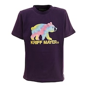 クリフメイヤー（KRIFF MAYER）（キッズ）波打ち天竺Tシャツ マーくんロゴ 2147825K-89:PURPLE
