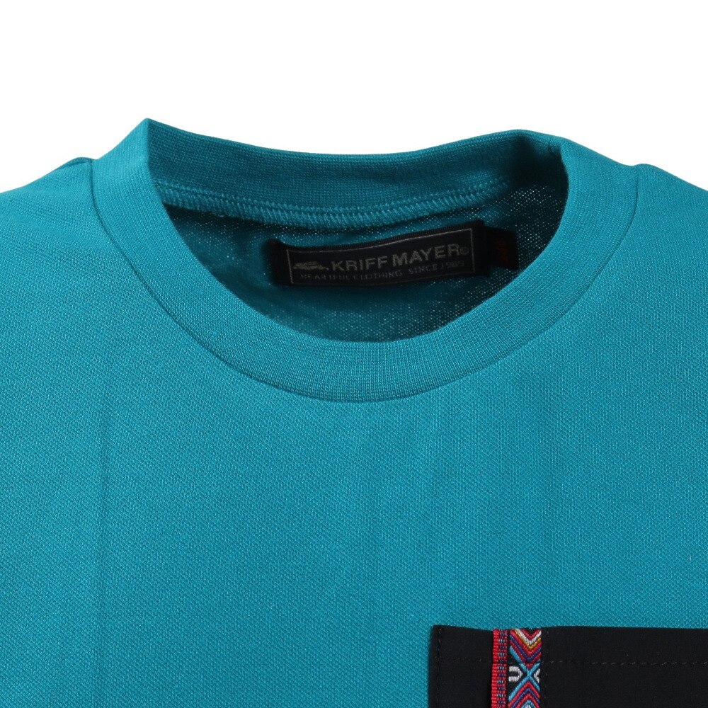 クリフメイヤー（KRIFF MAYER）（キッズ）さらのびポケTシャツ 147828K-76 TURQUOISE