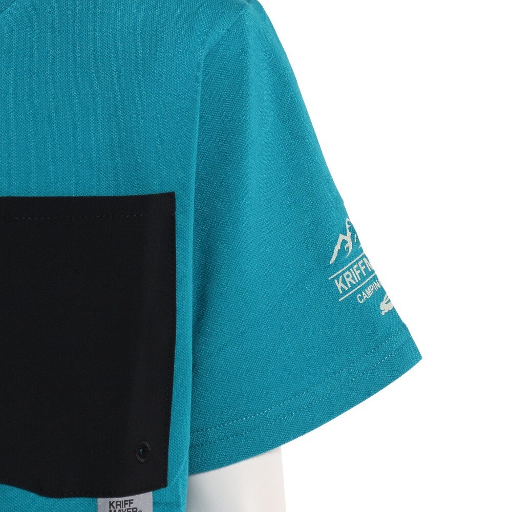 クリフメイヤー（KRIFF MAYER）（キッズ）さらのびポケTシャツ 147828K-76 TURQUOISE