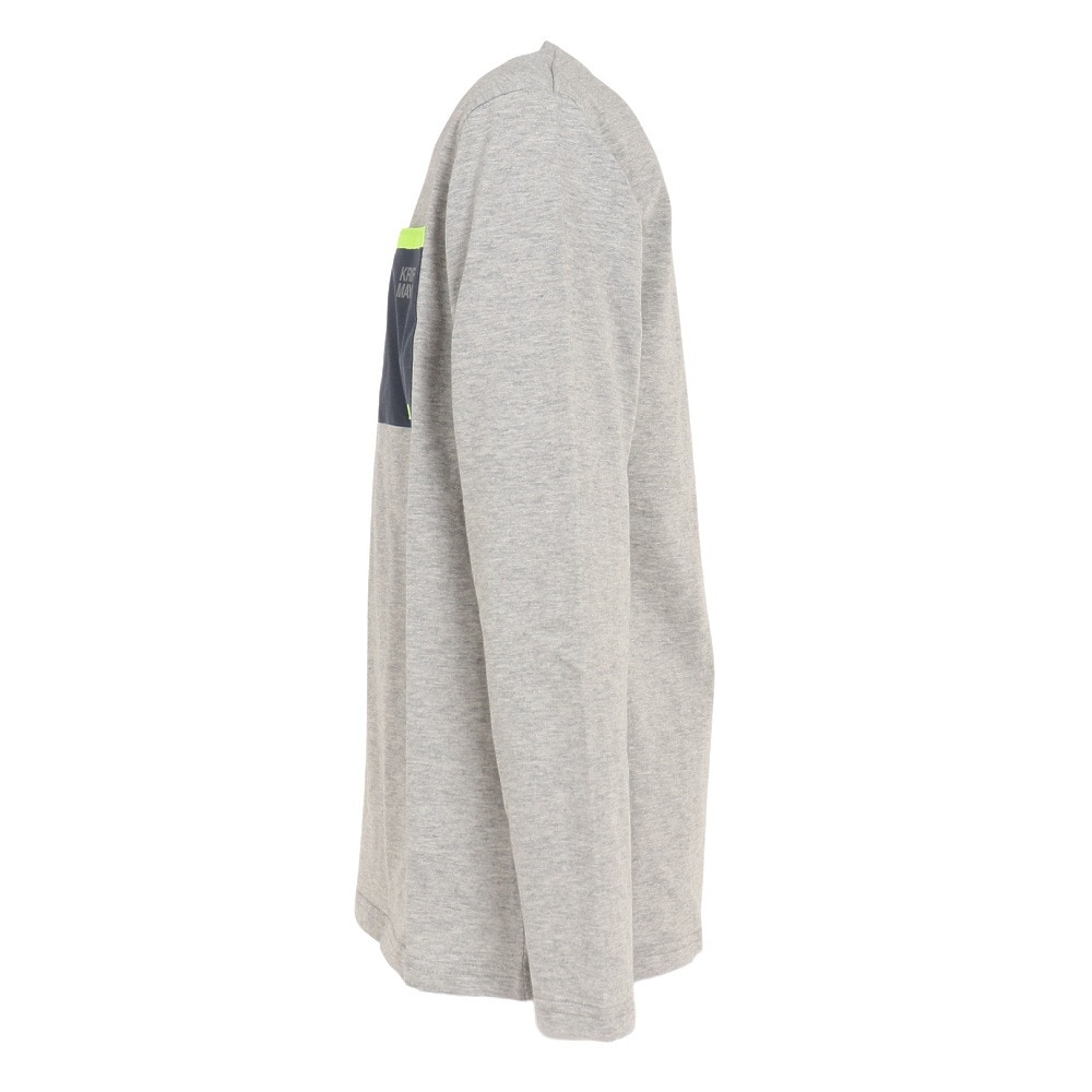 クリフメイヤー（KRIFF MAYER）（キッズ）長袖Tシャツ ロンT UVサラすべポケTシャツ 2237824K-15:GRAY グレー 春 トップス UVカット 120 130 140 150