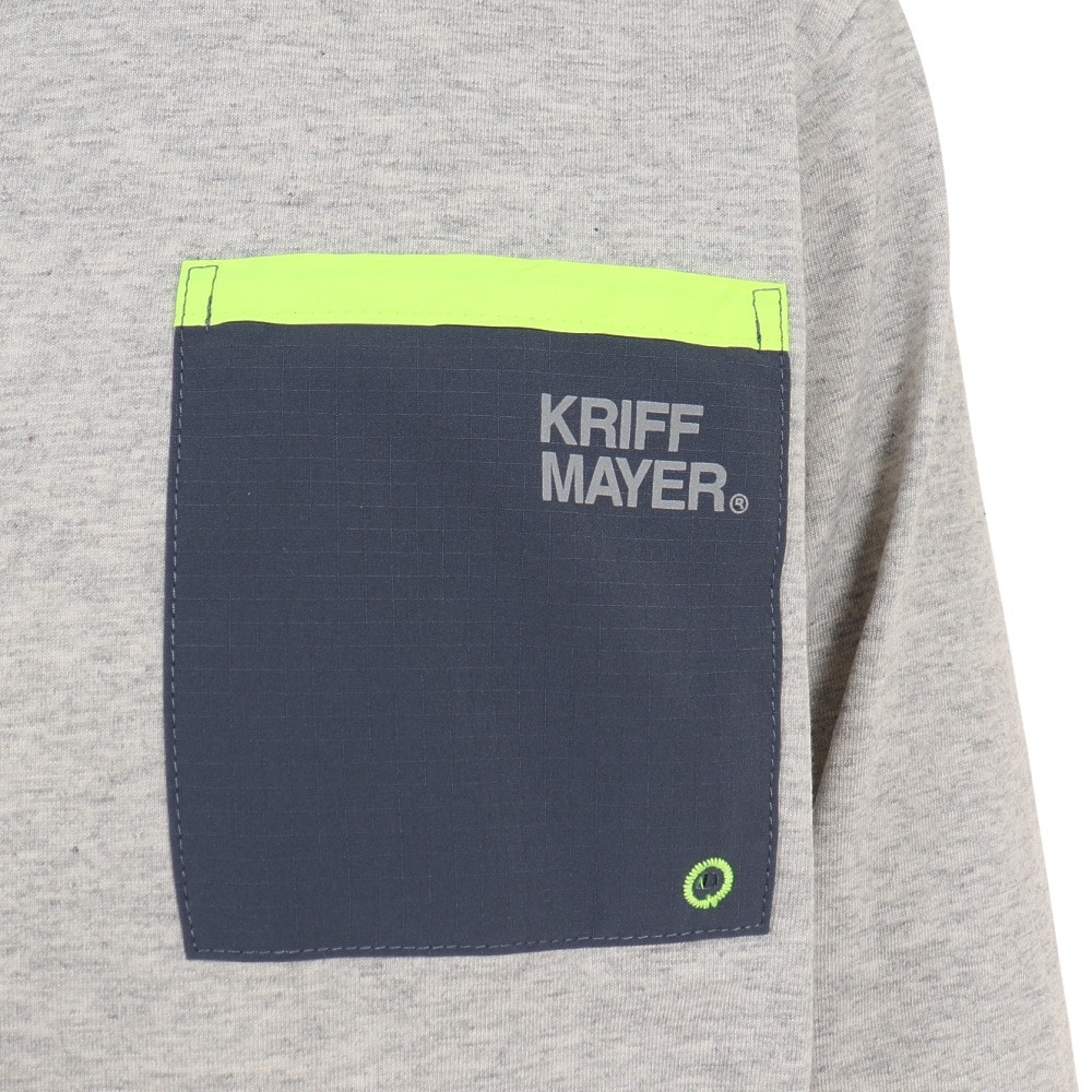 クリフメイヤー（KRIFF MAYER）（キッズ）長袖Tシャツ ロンT UVサラすべポケTシャツ 2237824K-15:GRAY グレー 春 トップス UVカット 120 130 140 150