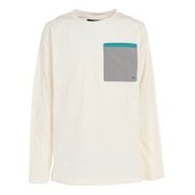 (キッズ)長袖Tシャツ ロンT UVサラすべポケTシャツ 2237824K-5:OFF ホワイト 春 トップス UVカット 120 130 140 150