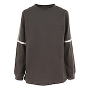 (キッズ)長袖Tシャツ ロンT シャリ天ラインロンTシャツ 2237830K-17:CHARCOAL チャコールグレー 春 トップス 120 130 140 150