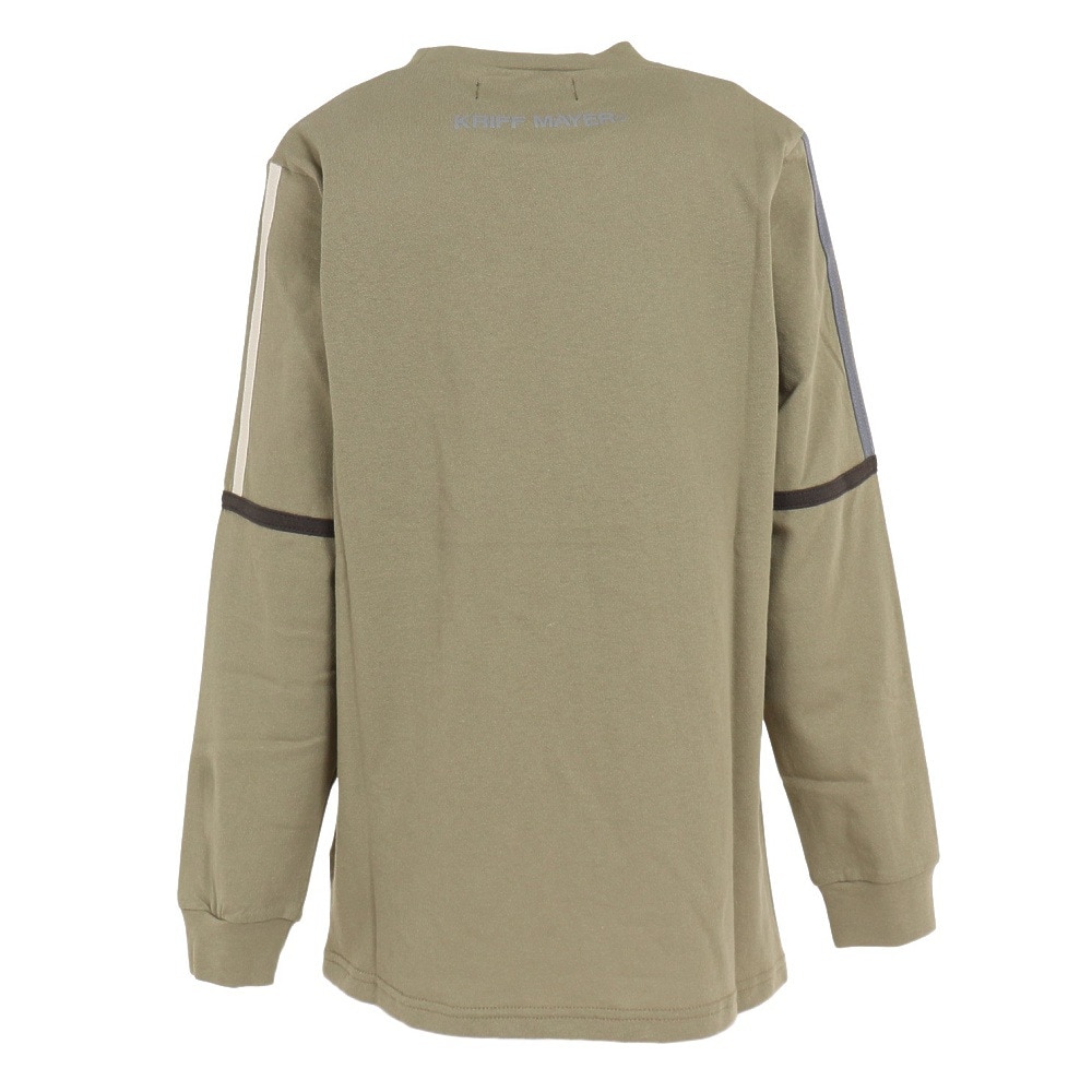クリフメイヤー（KRIFF MAYER）（キッズ）長袖Tシャツ ロンT シャリ天ラインロンTシャツ 2237830K-68:OLIVE オリーブ 春 トップス 120 130 140 150