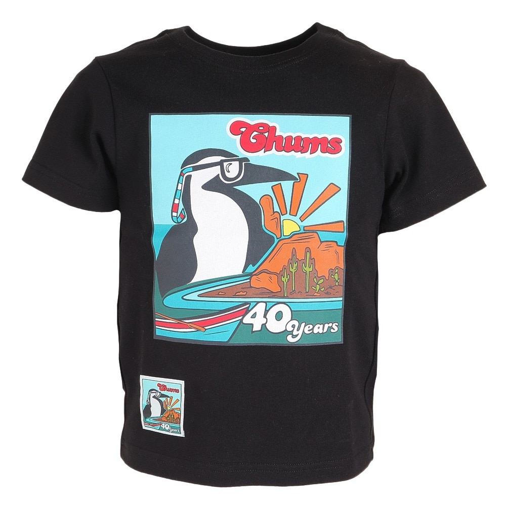 チャムス（CHUMS）（キッズ）ジュニア 半袖Tシャツ 40イヤーズTシャツ CH21-1276-K001 ブラック