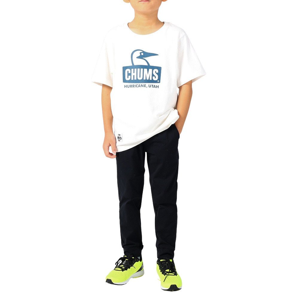 チャムス（CHUMS）（キッズ）ジュニア 半袖Tシャツ ブービーフェイスTシャツ CH21-1281-W015 ホワイト×ネイビー