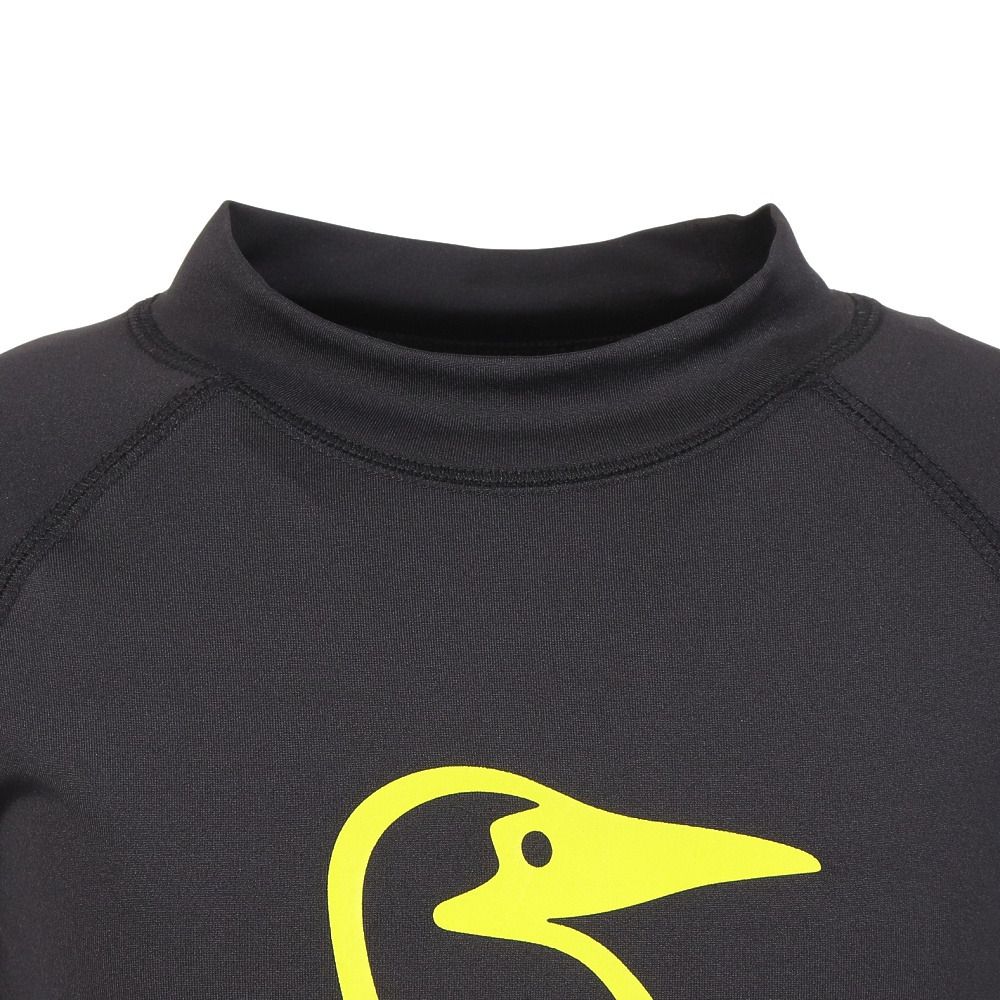 チャムス（CHUMS）（キッズ）スプラッシュブービーフェイス 長袖Tシャツ CH21-1285-K066 ブラック×ライム
