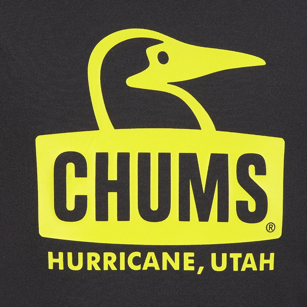 チャムス（CHUMS）（キッズ）スプラッシュブービーフェイス 長袖Tシャツ CH21-1285-K066 ブラック×ライム