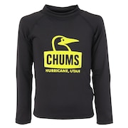 チャムス（CHUMS）（キッズ）スプラッシュブービーフェイス 長袖Tシャツ CH21-1285-K066 ブラック×ライム