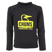 (キッズ)スプラッシュブービーフェイス 長袖Tシャツ CH21-1285-K066 ブラック×ライム