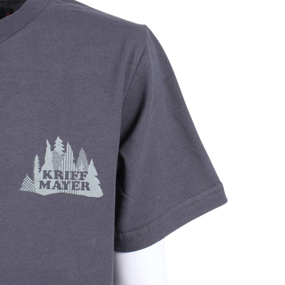 クリフメイヤー（KRIFF MAYER）（キッズ）ジュニア 半袖Tシャツ キャンプラビット半袖Tシャツ 2247827K-17:CHARCOAL チャコールグレー