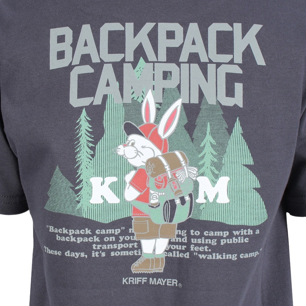 クリフメイヤー（KRIFF MAYER）（キッズ）ジュニア 半袖Tシャツ キャンプラビット半袖Tシャツ 2247827K-17:CHARCOAL チャコールグレー