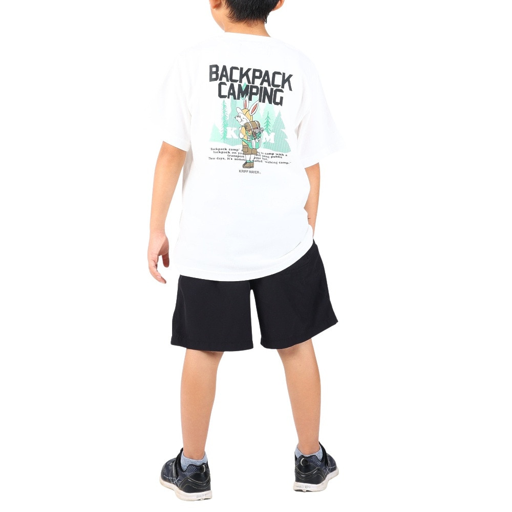 クリフメイヤー（KRIFF MAYER）（キッズ）ジュニア 半袖Tシャツ キャンプラビット半袖Tシャツ 2247827K-5:OFF ホワイト バックプリント