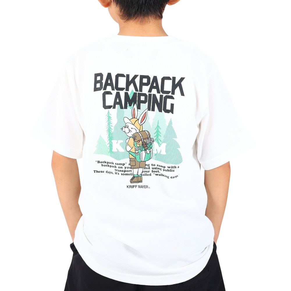 クリフメイヤー（KRIFF MAYER）（キッズ）ジュニア 半袖Tシャツ キャンプラビット半袖Tシャツ 2247827K-5:OFF ホワイト バックプリント