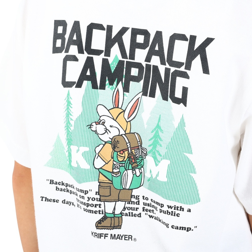 クリフメイヤー（KRIFF MAYER）（キッズ）ジュニア 半袖Tシャツ キャンプラビット半袖Tシャツ 2247827K-5:OFF ホワイト バックプリント