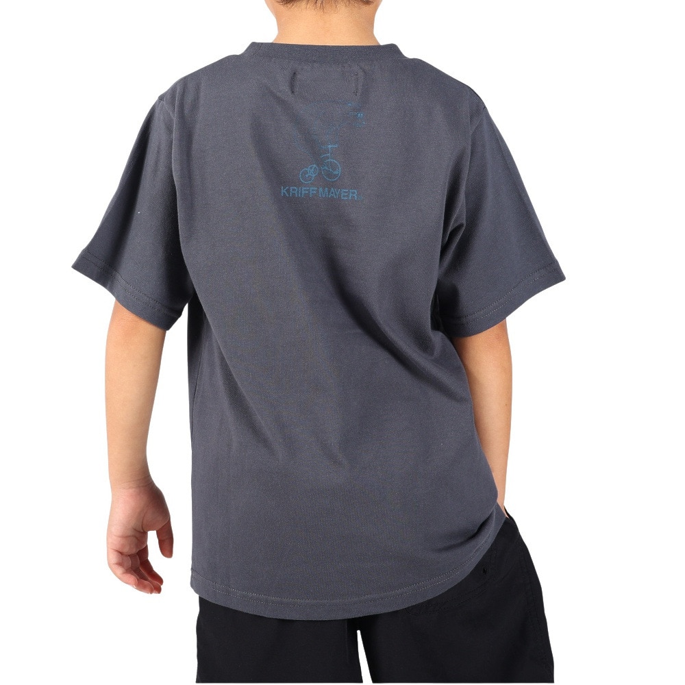 クリフメイヤー（KRIFF MAYER）（キッズ）ジュニア 半袖Tシャツ アニマルT クマ&犬 2247837K-17:CHARCOAL チャコールグレー