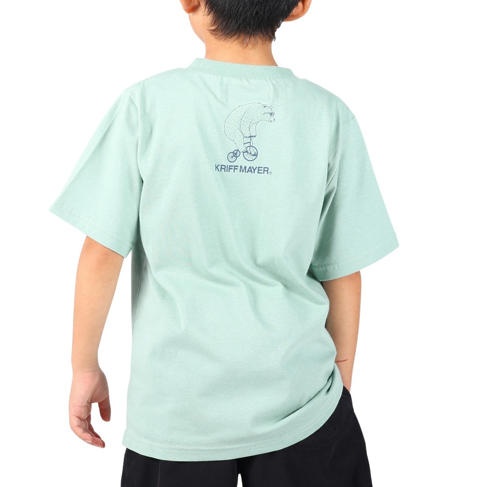 クリフメイヤー（KRIFF MAYER）（キッズ）ジュニア 半袖Tシャツ アニマルTシャツ クマ&犬 2247837K-70:SAX サックス