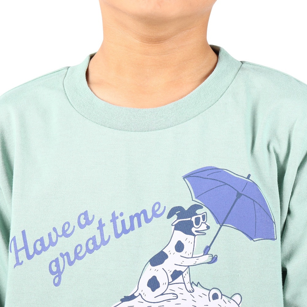 クリフメイヤー（KRIFF MAYER）（キッズ）ジュニア 半袖Tシャツ アニマルTシャツ クマ&犬 2247837K-70:SAX サックス