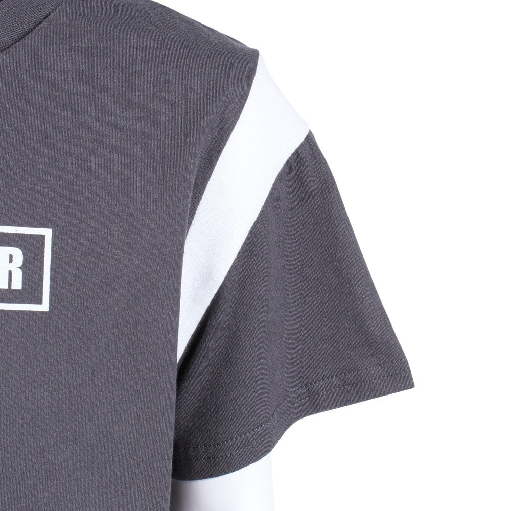 クリフメイヤー（KRIFF MAYER）（キッズ）ジュニア 半袖Tシャツ 楽LUCK-TEE 肩切替 2249302K-17:CHARCOAL チャコールグレー