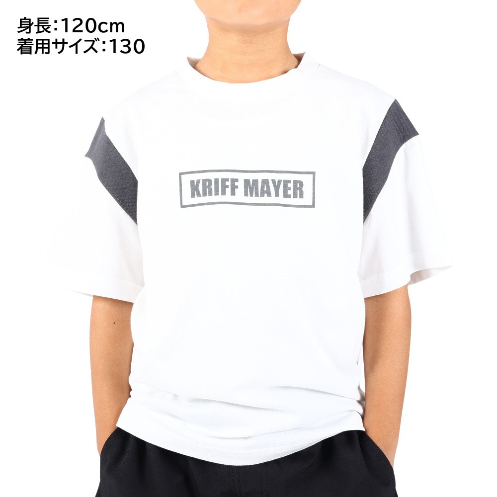 クリフメイヤー（KRIFF MAYER）（キッズ）ジュニア 半袖Tシャツ 楽LUCK-TEE 肩切替 2249302K-5:OFF ホワイト